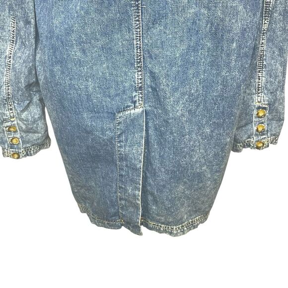 Free People We The Free Denim Blazer Womens S Western  Front Pockets Medium Wash - Picture 6 of 8